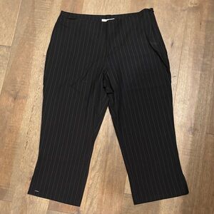 Anthropologie Black Pinstripe Capris